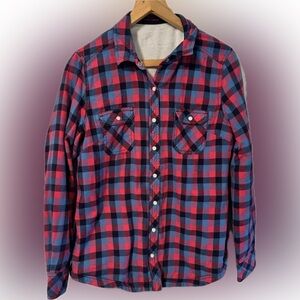 Women’s Red and Blue Plaid Shirt